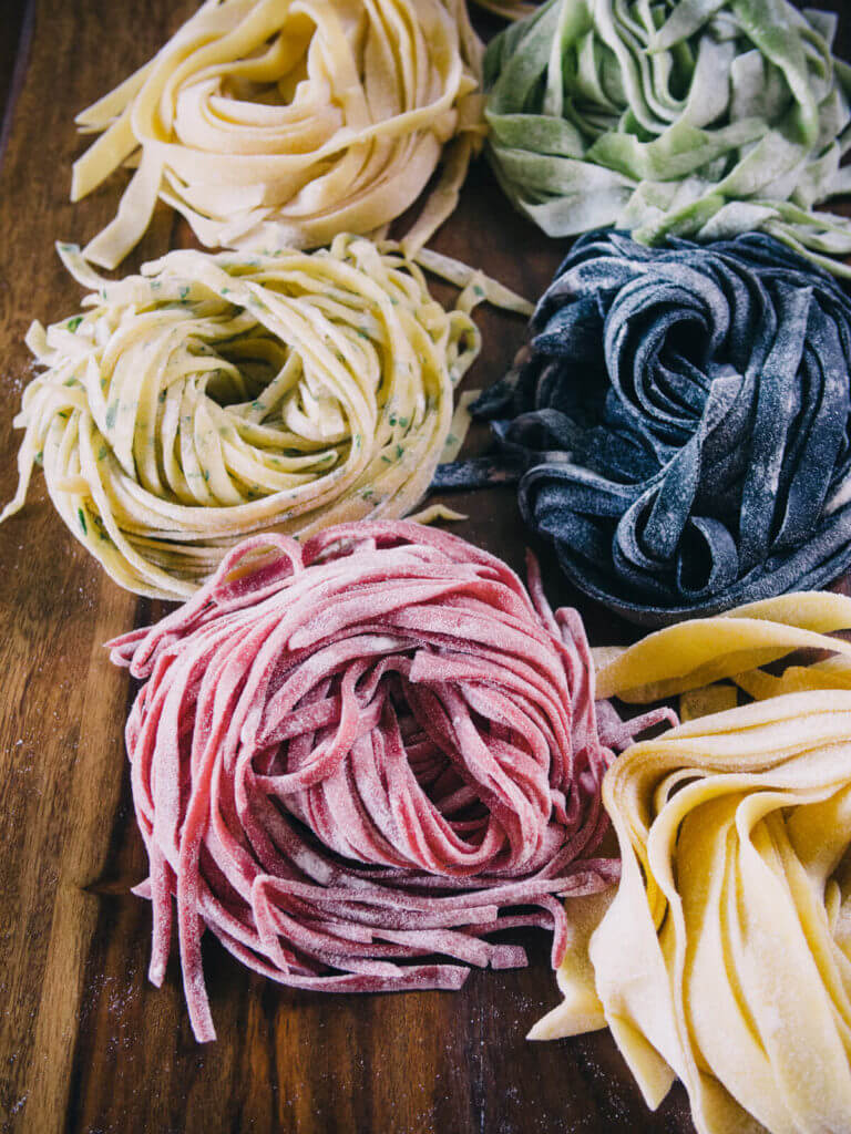 Easy 4-Ingredient Colorful Homemade Pasta—No Pasta Maker Needed