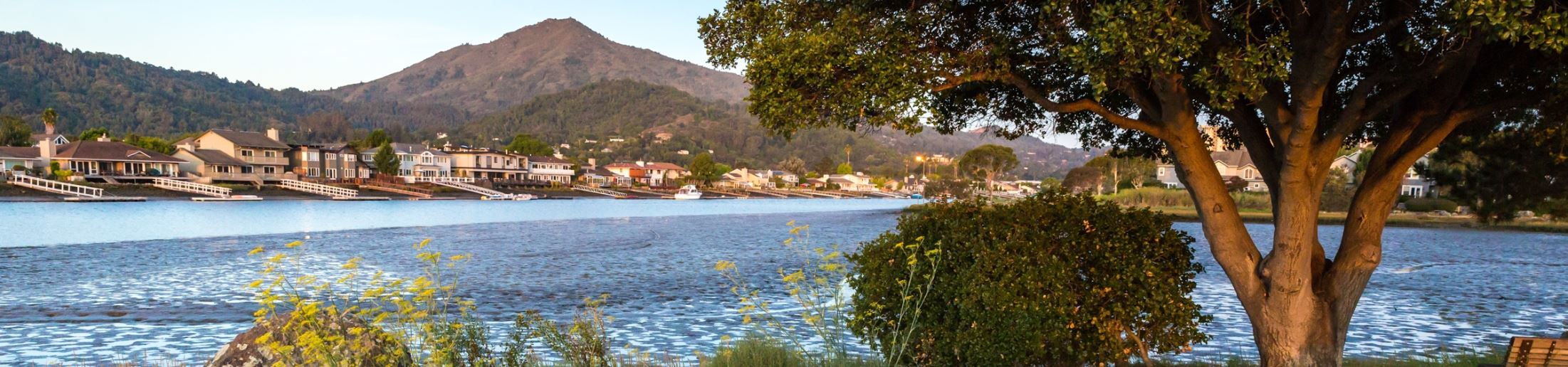 Town by waters edge